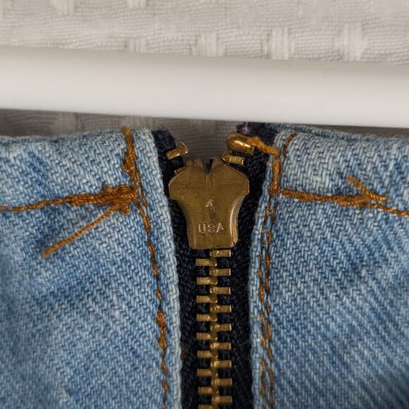 Tickets Clothing 9/10 Made in USA Denim Dress Light Blue Button Side Vintage 90s - Picture 6 of 7